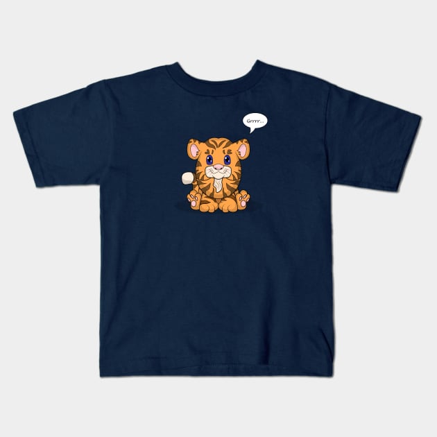 Eggy Tiger Kids T-Shirt by Greylady2016